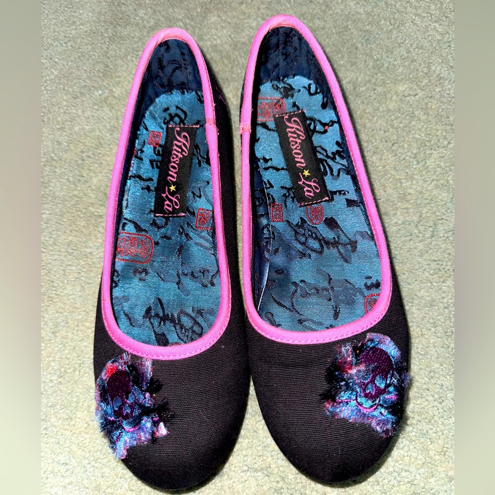 Kitson LA skull fabric flats sz. 5.5